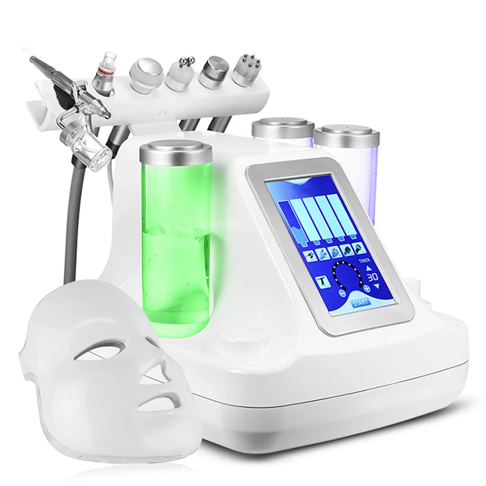 7 en 1 oxígeno máquina de belleza de oxígeno Hydrafacial dispositivo Hydro microdermabrasion dispositivo radio frecuencia cara limpieza