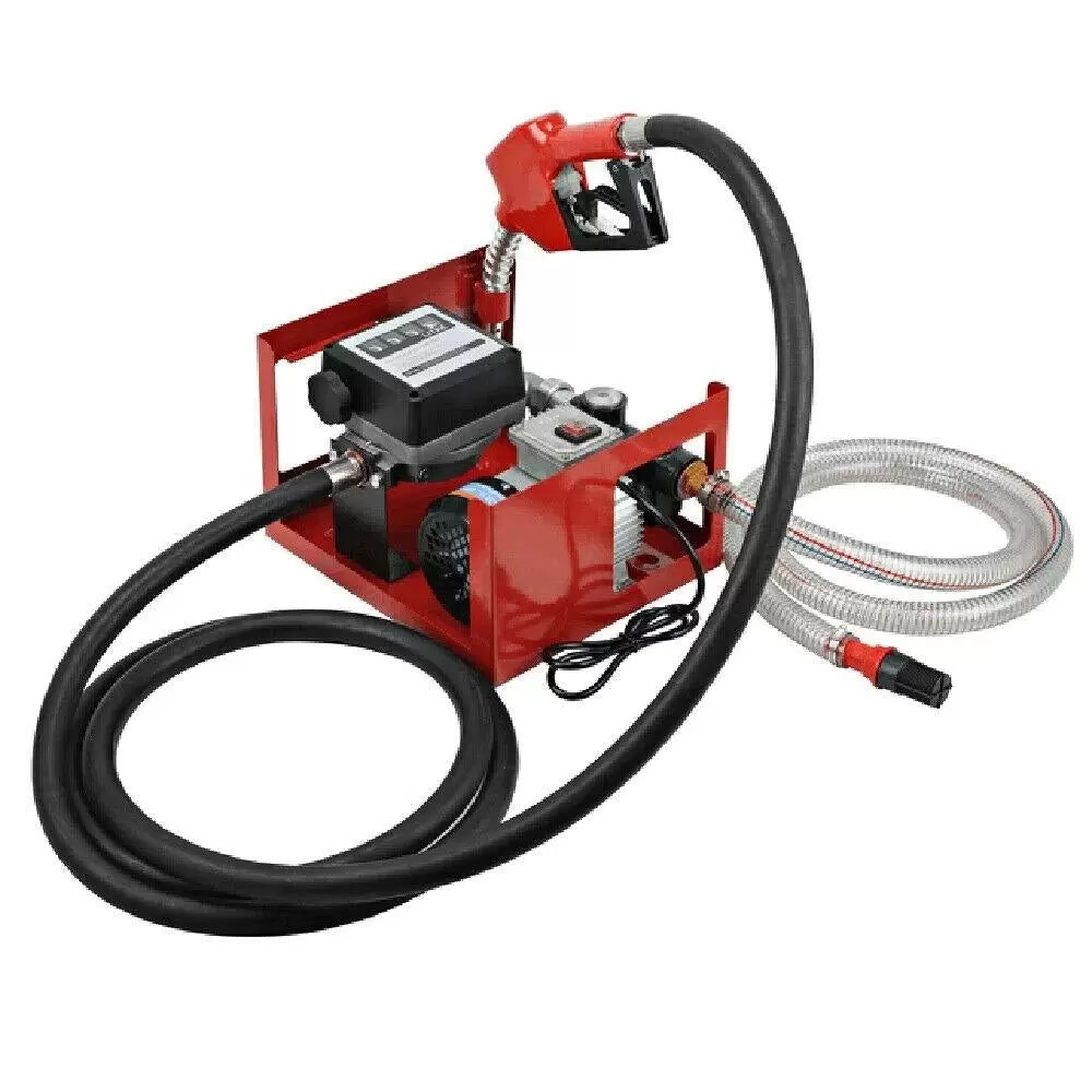 Bomba de aceite para calefacción DP60L, autocebante pistola con articulación giratoria de 4 m, contador digital, cómodo reabastecimiento con 60 l/min