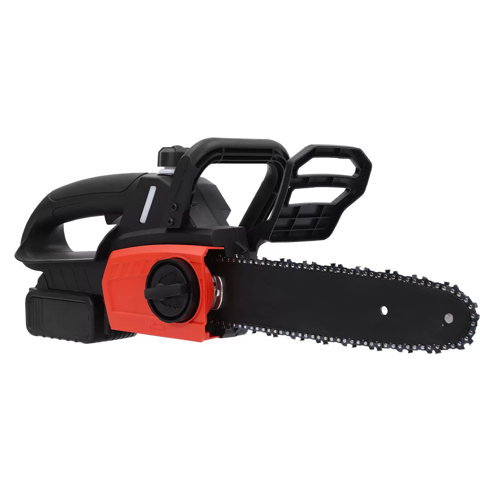 Motosierra inalámbrica de 21V, con barra de 10 pulgadas y cadena para extremidades y ramas pequeñas, incluye batería de iones de litio y cargador